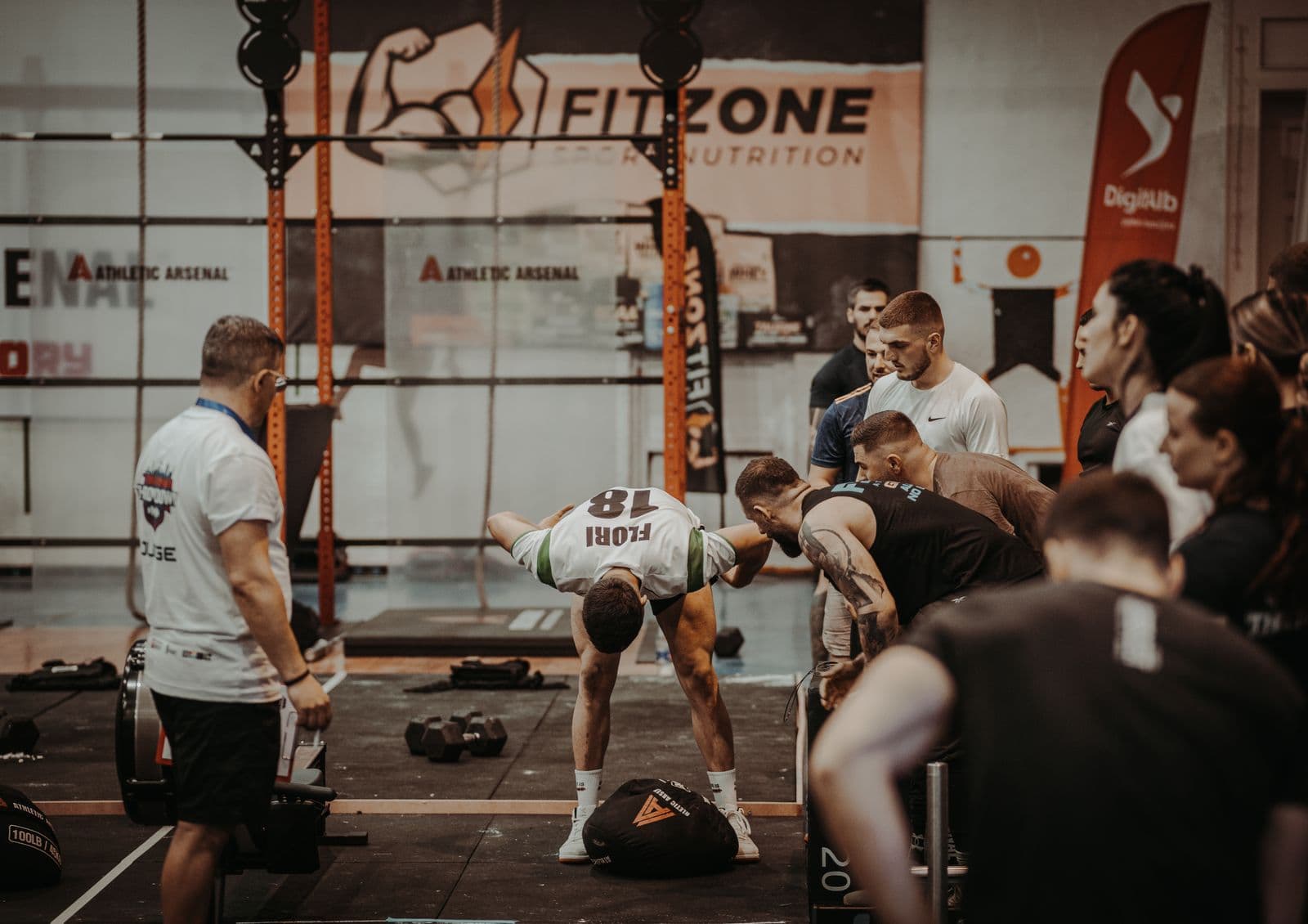 Participants at an indoor functional fitness competition