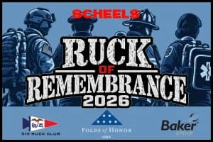 THE SCHEELS - FOLDS OF HONOR IOWA 2026 RUCK OF REMEMBRANCE logo