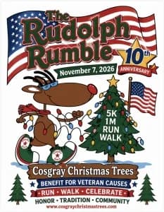 Rudolph Rumble Veteran's Benefit 5K Run-Walk/1M Walk 2026-November 7, 2026 @ 9:30 AM EST. logo