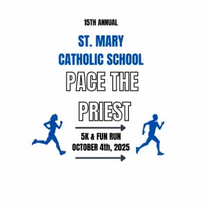 St. Mary School Williamston Pace the Priest- Saturday October 4th, 2025 2026 logo