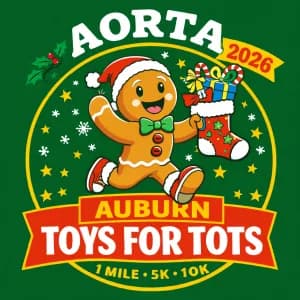 2026 Auburn Toys for Tots 5K/10K logo