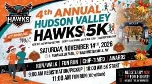 Hudson Valley Hawks 4th Annual Holiday Kick-Off 5k 2026 logo