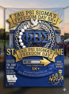 PHI BETA SIGMA FRATERNITY, INC. Tau Psi Sigma Alumni Chapter Freedom Day Free 5k+ 2026 logo