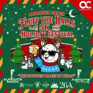 Alpaquita Ranch Presents: Fluff the Halls 5K 2026 logo