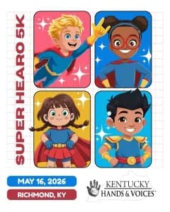 Kentucky Hands & Voices SuperHEARo 5K 2026 logo