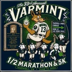 The 33rd Annual Varmint Half Marathon & 5K 2026 logo