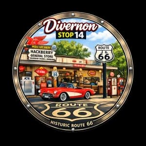 Solidarity Sidekick Down Route 66 – Stop 14 – Divernon 6.6K 2026 logo