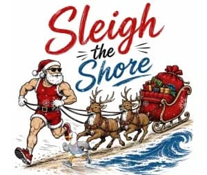 Sleigh the Shore 5K 2026 logo