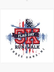 Three Oaks Flag Day 5K 2026 logo