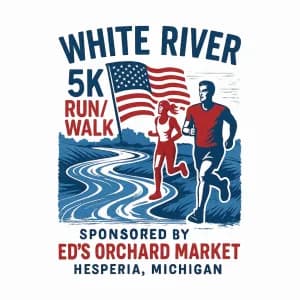 White River 5k sponsored by Ed's Orchard Market 2026 logo
