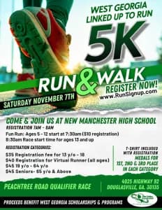 West Georgia Linked Up to Run 5K 2026 logo