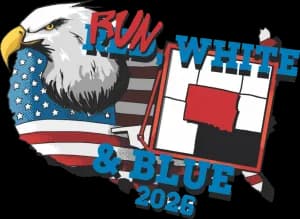 Run White and Blue 5k 2026 logo