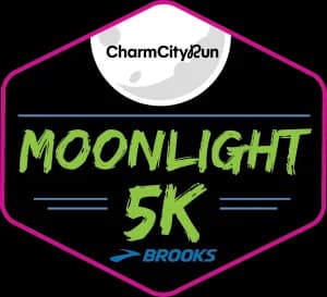 Moonlight 5K and Twilight Kids Run presented by Brooks EARLY BIRD REGISTRATION (2027) 2026 logo