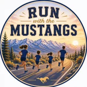 Run with the Mustangs 2026 logo