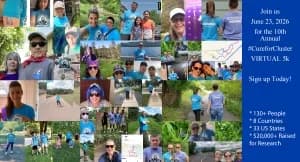 #CureforCluster VIRTUAL 5k Run/Walk 2026 logo