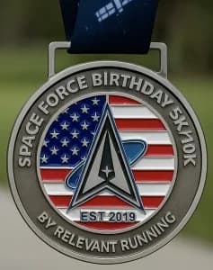 Space Force Birthday "Live Virtual" 5k/10k 2026 logo