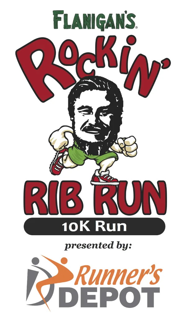 13th Annual Flanigan's Rockin' Rib Run 10K presented by Runner's Depot 2026 logo