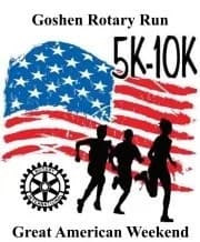2026 Great American Weekend 5k/10k Goshen Rotary Run logo
