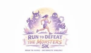 Run to Defeat the Monsters- DV Awareness 2026 logo