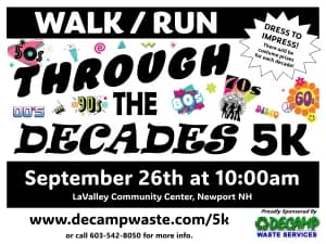 Through the Decades 5k 2026 logo