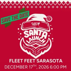 Fleet Feet Sarasota Santa Launch 2026 logo