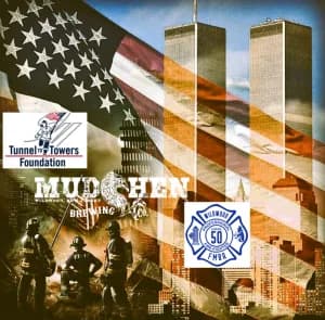 Mudhen Brewing Company and the FMBA Local 50 Present the Wildwood 9/11 Memorial Stair Climb 2026 logo