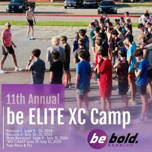 2026 11th Annual Be bold. Running be ELITE XC Camp logo