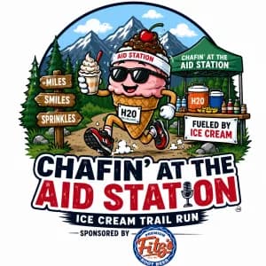 Chafin' at the Aid Station Ice Cream Run in partnership with Fitz's Sodas 2026 logo