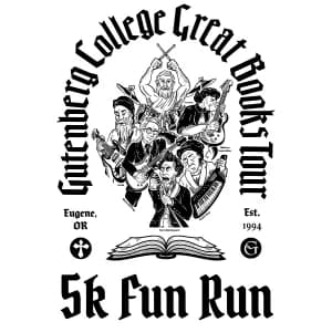 The Great Books Tour 5K hosted by Gutenberg College 2026 logo