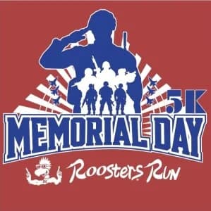 Roosters Memorial Day 5k Run 2026 logo