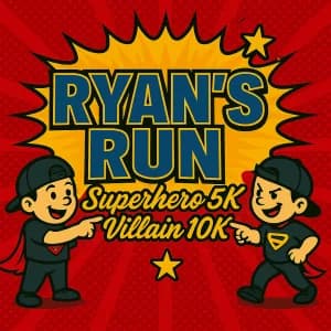 EDRRC - Ryan's Run Superhero 5k, Villain 10K and Kids (Free) Fun Run. 2026 logo