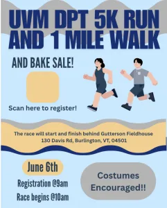 UVM DPT Club 5k and 1 Mile Walk! 2026 logo