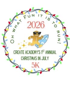 Create Academy's Christmas in July Fun 5K 2026 logo