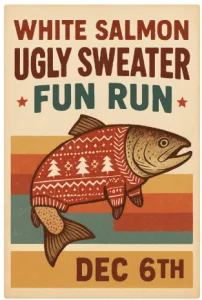 White Salmon Ugly Sweater Fun Run 2026 logo