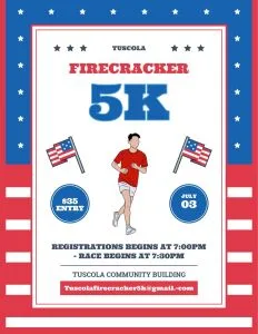 Tuscola Firecracker 5K 2026 logo