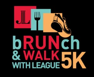bRUNch and walk with League 5K 2026 logo