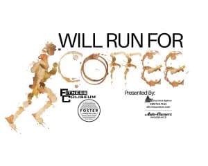 Will Run for Coffee 5k 2026 logo