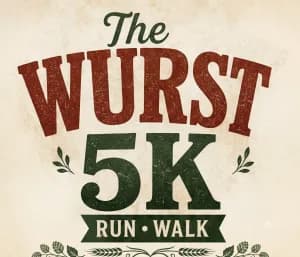 The Wurst 5k run/walk 2026 logo