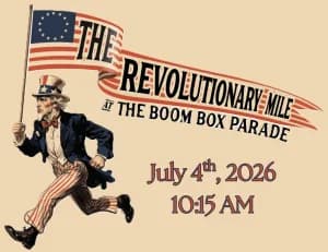 The Revolutionary Mile - At the Boom Box Parade 2026 logo