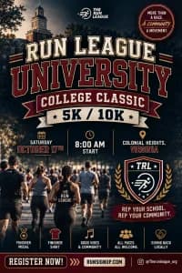 Run League University: College Classic 5K & 10K 2026 logo