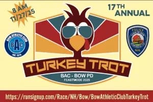 18th Annual Bow Athletic Club and Bow PD Turkey Trot 2026 logo