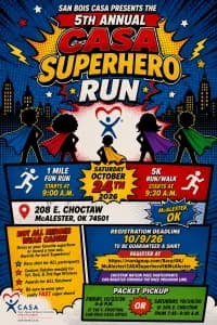 CASA Superhero 5K & 1 Mile Fun Run McAlester 2026 logo