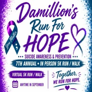 Damillion's Run For HOPE! 2026 logo