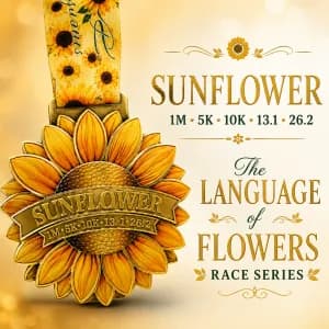Sunflower Virtual Race 2026 | Language of Flowers Series 1M 5K 10K Half Marathon & Marathon logo
