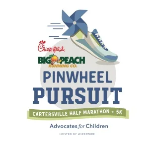 The Chick-Fil-A & Big Peach Running Co. - Cartersville Half-Marathon & Pinwheel Pursuit 5K 2026 logo