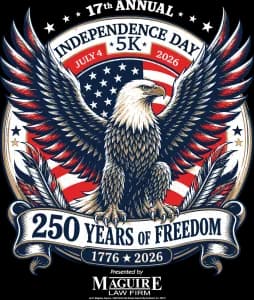 17th Annual Independence Day 5K Run/Walk presented by Maguire Law Firm 2026 logo