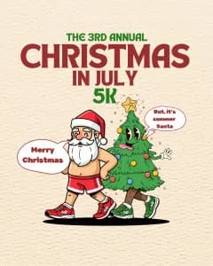 Christmas in July 5K Walk + Run 2026 logo