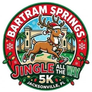Bartram Springs Jingle All The Way 5k race and 1.55 mile Fun Run 2026 logo