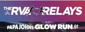 The RVA Relays Papa Johns GLOW RUN 2026 logo