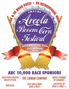 Arcola Broom Corn Festival Races 2026 logo